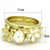 3-Piece Women's Stainless Steel Flower Design Ring Set with Clear Crystal, Size 10 (Pack of 2)