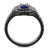 Women's Stainless Steel Engagement Ring with Montana Synthetic Glass Stone - Size 5