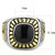 Men's Ion Plated Gold Stainless Steel Ring with Black Jet Synthetic Onyx - Size 12