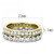 2-Piece Women's Gold IP Stainless Steel Wedding Ring Set with Cubic Zirconia, Size 7