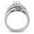 2-Piece Women's Stainless Steel Halo Wedding Ring Set with Cubic Zirconia, Size 6