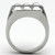 Stainless Steel Men's Ring with Clear Top Grade Crystals - Size 12 (Pack of 2)