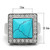 Men's Stainless Steel Ring with Sea Blue Synthetic Turquoise and Clear Stones - Size 9