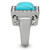 Men's Stainless Steel Ring with Sea Blue Synthetic Turquoise and Clear Stones - Size 9