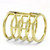 Women's Ion Plated Gold Stainless Steel Stackable Ring with Crystals - Size 5