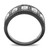 Women's Black Ion Plated Stainless Steel Ring with CZ Stones - Size 5