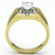 Men's Two Tone Gold Ion Plated Stainless Steel Ring with Oval CZ - Size 12
