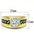 Men's Two Tone Gold Ion Plated Stainless Steel Ring with CZ and Epoxy - Size 10 (Pack of 2)