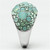 Women's Stainless Steel Ring with Round Multi Color Top Grade Crystals - Size 5