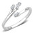 Women's Stainless Steel Cuff Ring with CZ Stones - Size 7 (Pack of 2)
