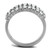 Women's Stainless Steel Pave Ring with Cubic Zirconia Stones, Size 5 (Pack of 2)