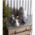 Pack of 2 Dark Gray Distressed Finish 3 Bells on Rope 14.75"
