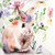 Flowers Bunny Ii Pillow Multicolored 18" X 18" Spring Soft Woven Pillow With Filling For Couch Sofa Bed Chair Cotton