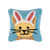 Bunny Cat Hooked Throw Pillow Easter Spring Decor Decoration Accent Pillow