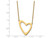 Stainless Steel Polished Yellow Plated Heart Pendant Necklace with 17 inch Extendable Necklace