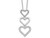 1/10 Carat (ctw) Diamond Triple Heart Drop Pendant Necklace in 10K White Gold with Chain