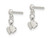 Small Sterling Silver Twin Heart Dangle Post Earrings