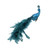 11" Right Facing Teal Blue Regal Peacock with Feather Tail Clip-On Christmas Ornament