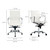 Moe's Home Studio Low Back White Vegan Leather Swivel Office Chair ZM-1002-18