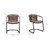 Moe's Home Freeman Grazed Brown Leather Set Of 2 Dining Chair PK-1059-03