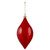4ct Red Teardrop Shatterproof Transparent Christmas Finial Ornaments 5.25" (133.25mm)