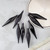 Set of 8 Jet Black Shatterproof 4-Finish Christmas Finial Drop Ornaments 6"