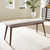 Baxton Studio Flora Light Grey Fabric and Oak Medium Brown Wood Dining Bench