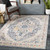7.75' x 10.25' Beige and Yellow Distressed Floral Rectangular Area Throw Rug