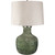 28" Contemporary Style Green and Gray Table Lamp with Linen Shade