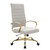Leisuremod Benmar High-Back Leather Office Chair With Gold Frame BOTG19TL
