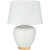 23.5" White Ribbed Glazed Ceramic Table Lamp with White Linen Drum Shade