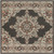 7.25' Antique-Style Brown and Gray Square Outdoor Area Throw Rug