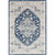 6'7" x 9' Oriental Design Blue Rectangular Machine Woven Area Rug