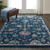 Nourison Fusion Rectangle 5'3" X 7'3" Area Rugs In Navy And Pink 099446425003