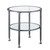 24" Silver and Clear Distressed Hand-painted Round End Table