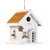 9" White and Brown Happy Home Hanging Birdhouse