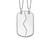 Military Mizpah Dog Tag Pendant Necklace for Two in Sterling Silver with Chain