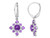 2.05 Carat (ctw) African Amethyst & White Topaz Cluster Dangle Earrings in Sterling Silver