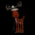 Lighted 2D Chenille Reindeer Outdoor Christmas Decoration - 32" - Red - Warm White