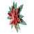 16.25" Large Red and Green Metal Poinsettia Christmas Wall Hanging