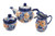 Blue Rose Polish Pottery Butterfly 3 Piece Tea Set