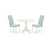 East West Furniture Dublin Wood 3-Piece Parson Dining Set DLCE3-WHI-15