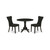 East West Furniture Dublin Wood 3-Piece Parson Dining Set DLGA3-BLK-24