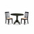 East West Furniture Dublin Wood 3-Piece Dining Set With Black DLAN3-BLK-C