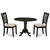 East West Furniture Dublin Wood 3-Piece Dining Set In Black Finish DLDA3-BLK-C