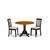 East West Furniture Dublin Wood 3-Piece Dining Set With Black DLAN3-BCH-C