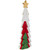 16.5" Distressed Wooden Triple Christmas Tree with Star Table Top Decor
