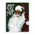Green and White Peace On Earth Santa Portrait Rectangular Wall Plaque Art 15" x 10"