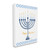 Blue and White "Happy Hanukkah" Festive Menorah Stretched Canvas Wall Art Decor 30" x 24"