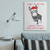 White and Red Jingle All The Way Sassy Christmas Donkey Rectangular Canvas Wall Art 48" x 36"